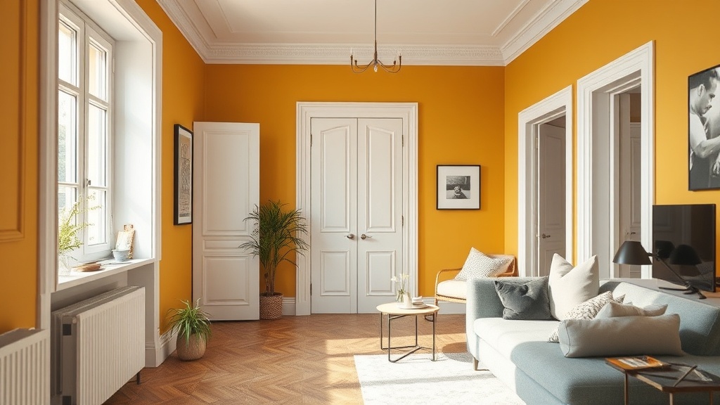 Moderner Altbauflur mit weißen Zimmertüren, heller Wandfarbe und Holzboden als Beispiel für Zimmertüren modernisieren.